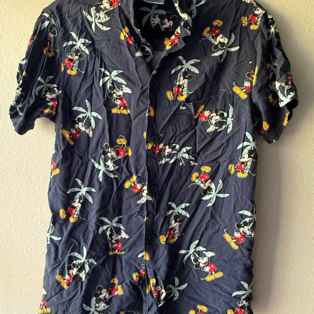 Disney Mickey Mouse Patterned Navy Shirt